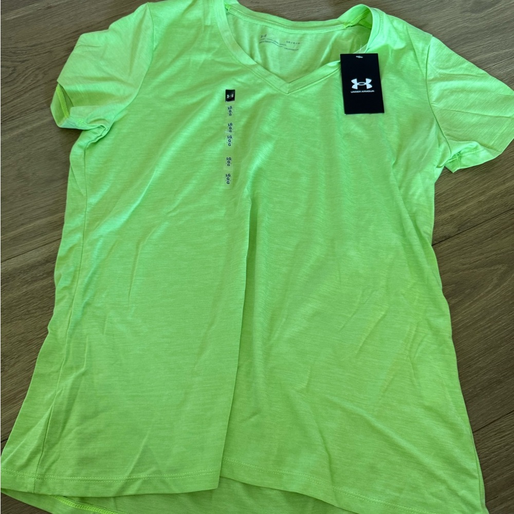 Under Armour Women's Bright Green V-Neck Tee
